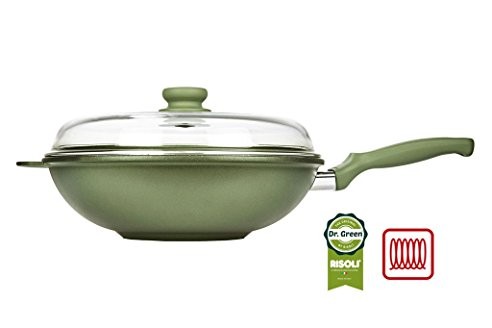 Wok Με Καπάκι Dr. Green Χυτού Αλουμινίου 32cm Risoli