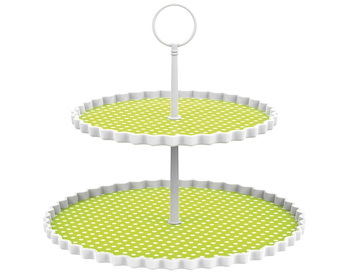 Πιατέλα 2 Επιπέδων Μελαμίνης Dotty Λαχανί Zak Design