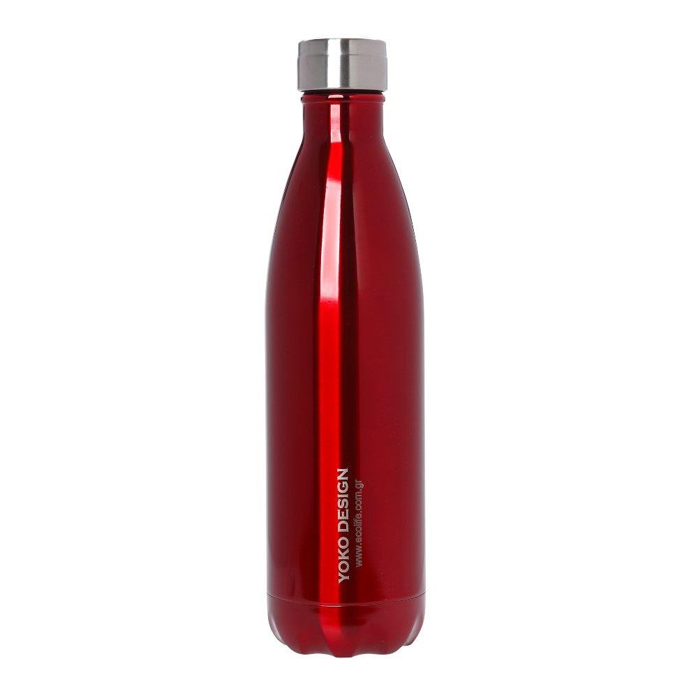 Θερμός Eco Life Μεταλλικό Ανοξείδωτο Red Yoko Design 750ml