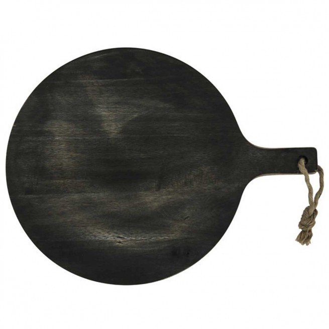 Πλατό Σερβιρίσματος Στρογγυλό Black Acakia 52cm