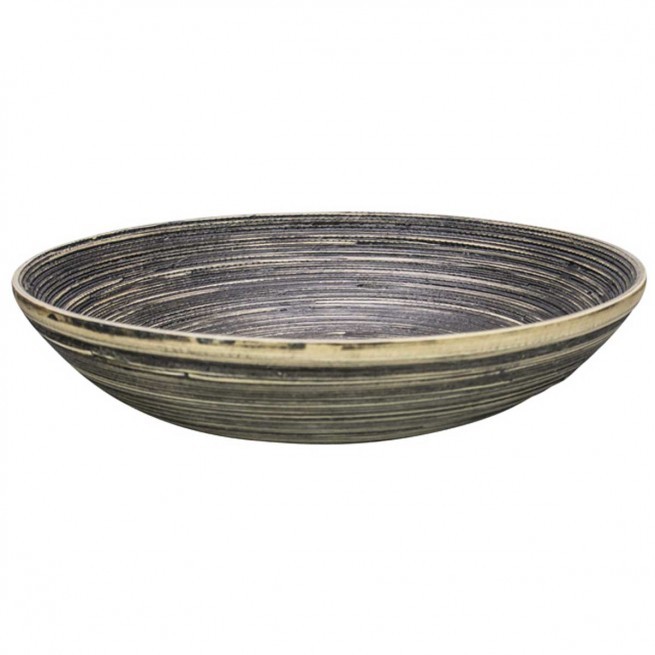 Πιατέλα Bamboo Natural Black 30cm Marva Home