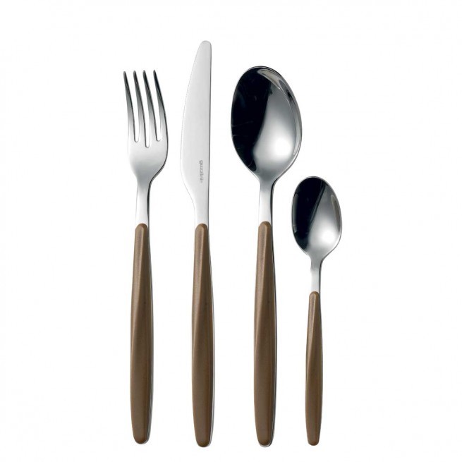 Μαχαιροπίρουνα Guzzini Σετ 24 Τεμαχίων My Fysion 18/10 Beige