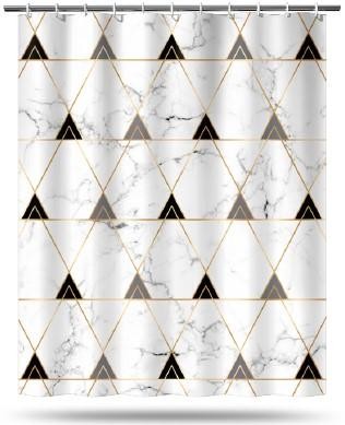 Κουρτίνα Μπάνιου Υφασμάτινη 160x200cm Geometric 5five