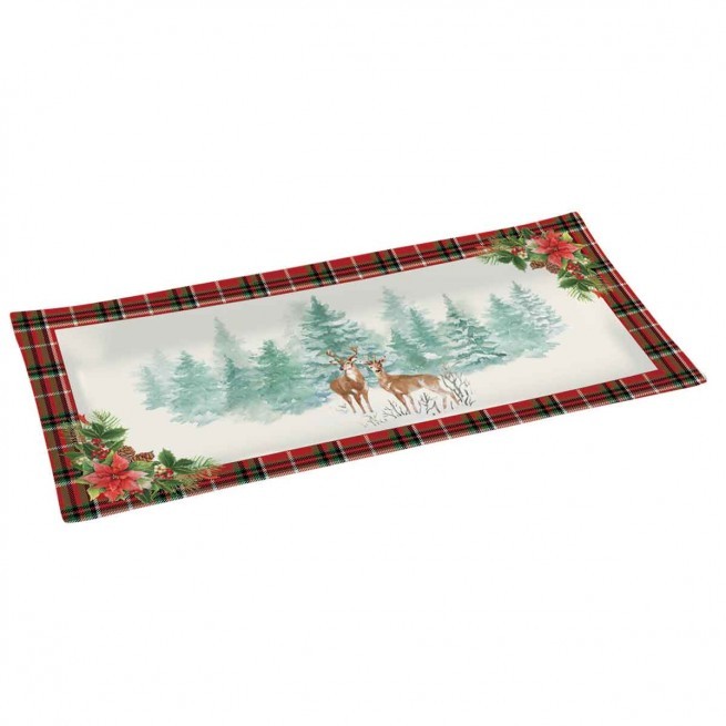Πιατέλα Γυάλινη Ορθογώνια Winter Forest R2S 36cm