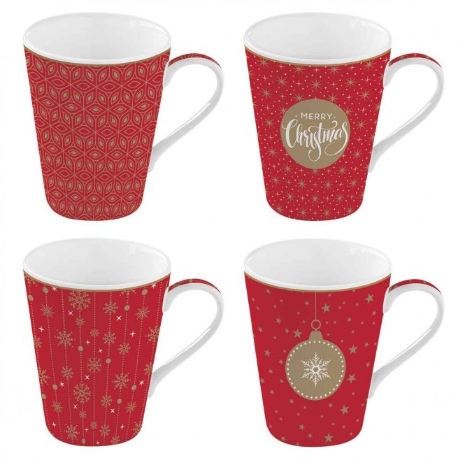 Κούπες Πορσελάνης Σετ 4τμχ. Christmas R2S