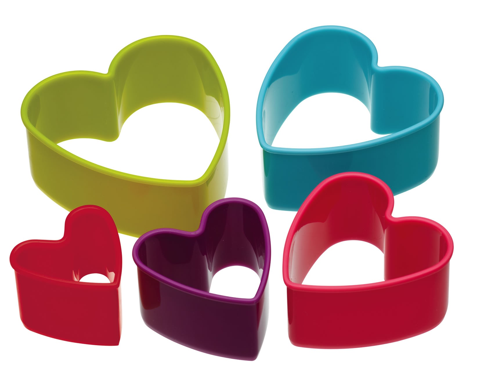 κουπ-πατ σετ 5 τεμάχια καρδιά colourworks by kitchencraft
