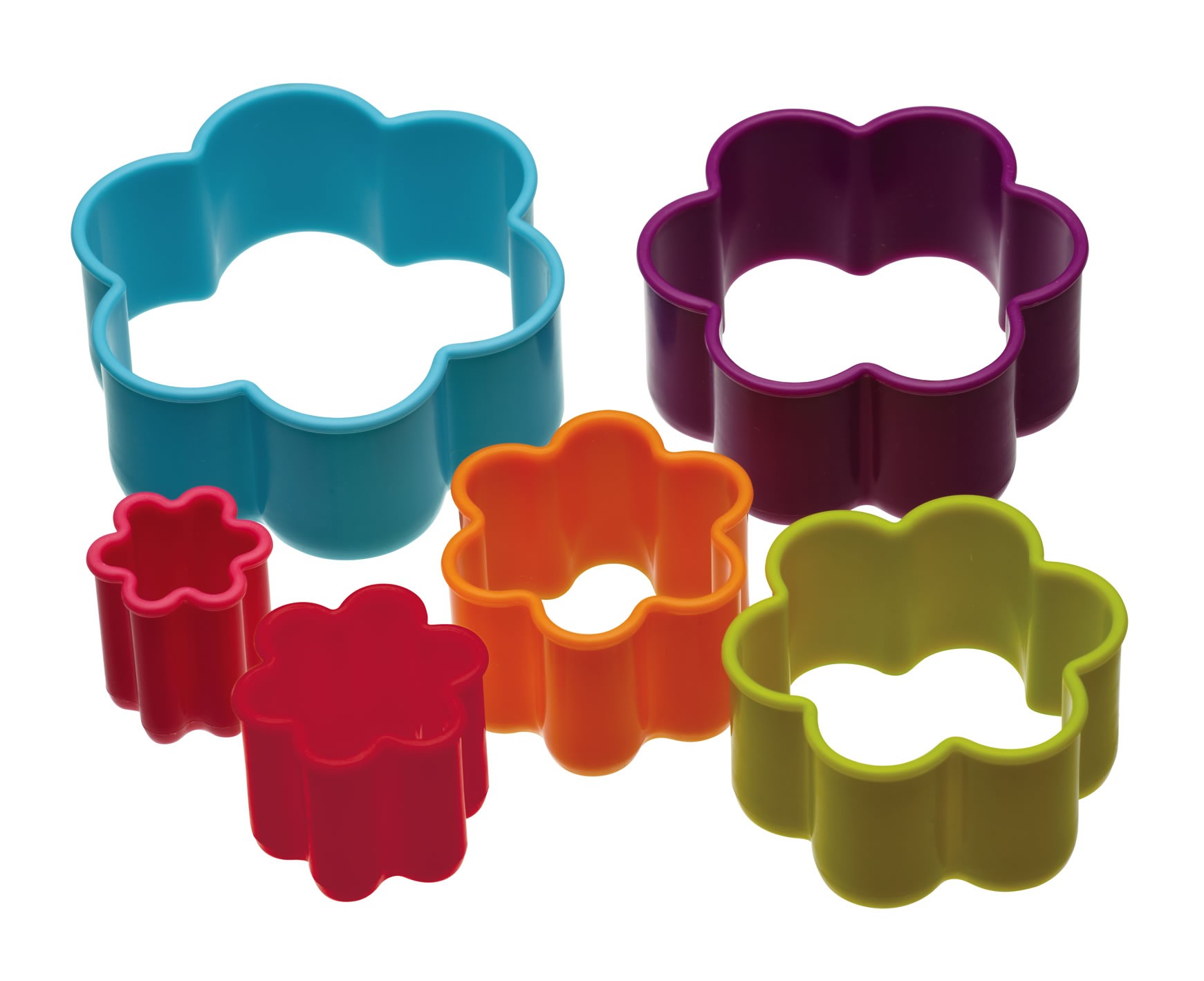 κουπ-πατ σετ 6 τεμάχια λουλούδια colourworks by kitchencraft