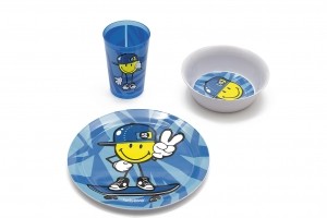 Σετ Φαγητού Smiley World Boy Zak Designs 3Τεμ. Μελαμίνης