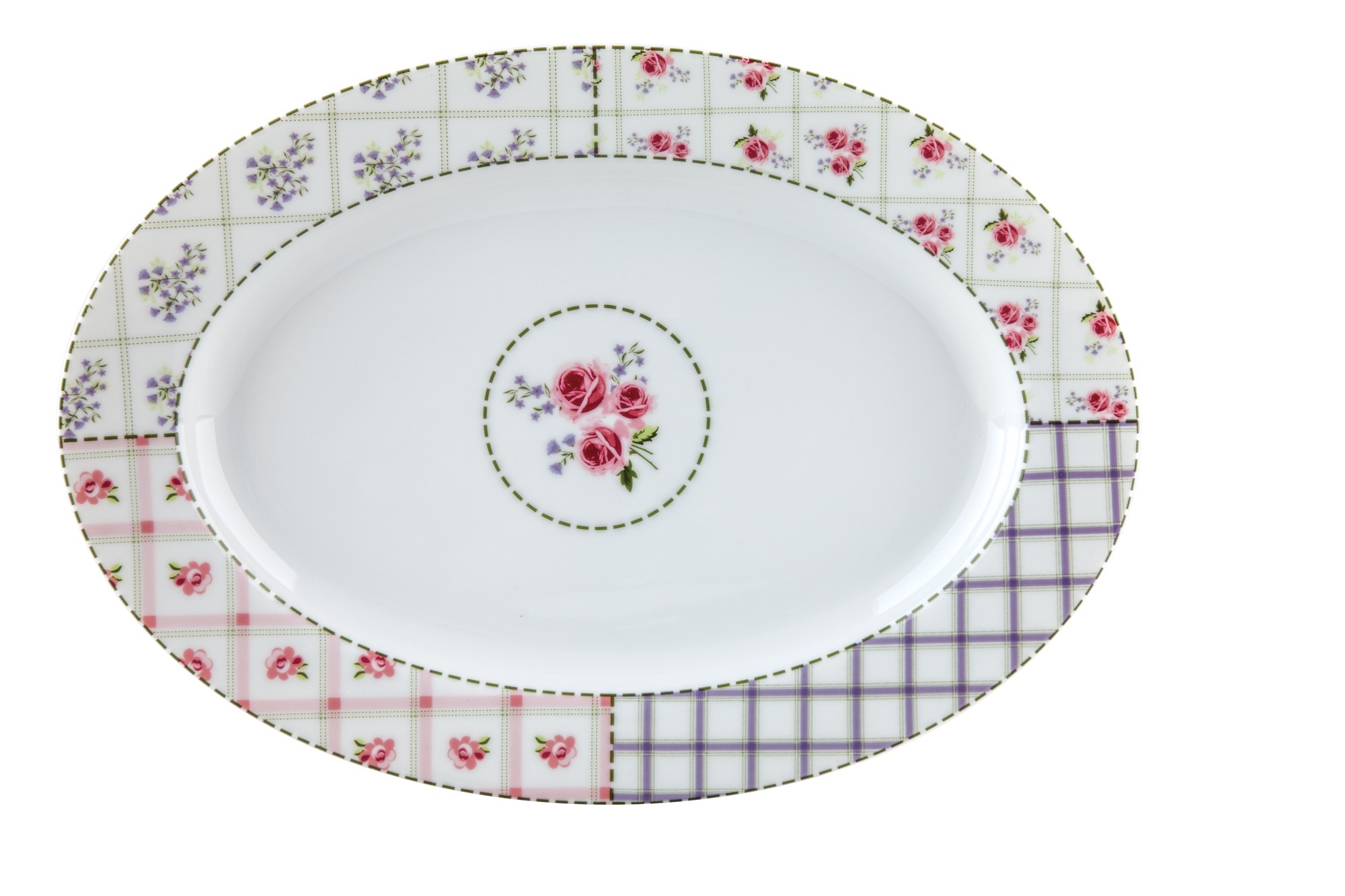 Πιατέλα Οβαλ Patchwork 36cm Ionia