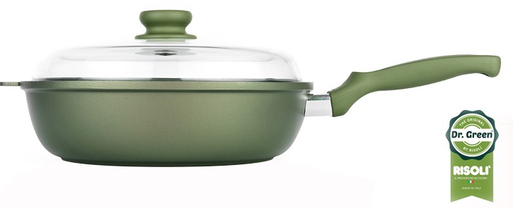 Τηγάνι Με Καπάκι Dr. Green Χυτού Αλουμινίου 28cm Risoli