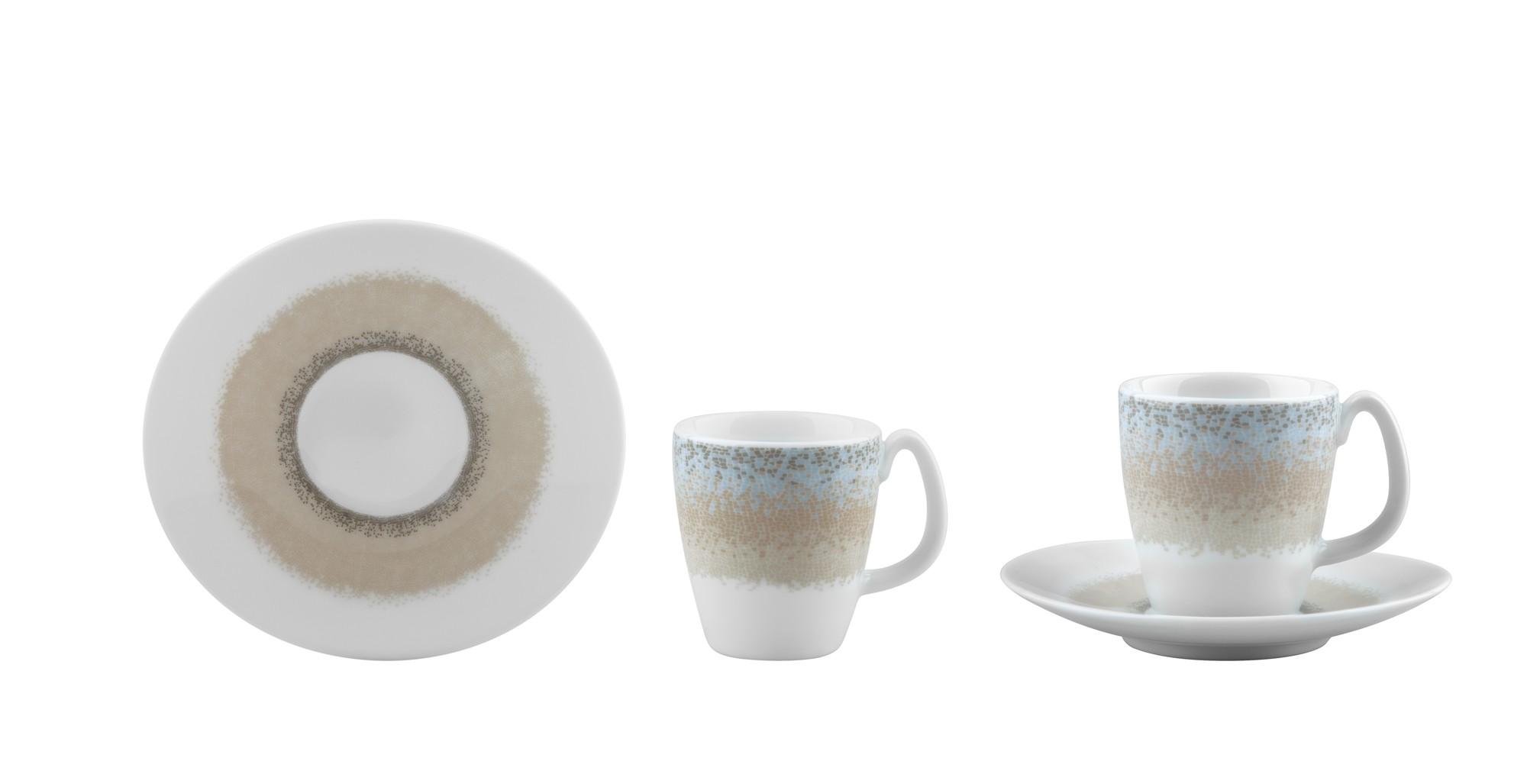 Φλυτζάνι & Πιάτο Καφέ Apeiron Beige Σετ 6τμχ Ionia
